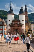 Travel photography:The Old bridge with city gate in Heidelberg, Germany