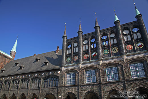 Facade of Lübeck`s old town hall