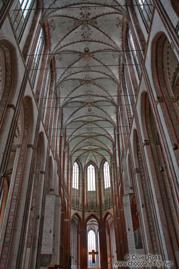 Interior of the Marienkirche in Lübeck (St. Mary`s church)