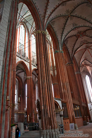 Interior of the Marienkirche in Lübeck (St. Mary`s church)