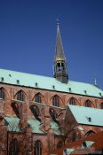Travel photography:Posterior part of St. Mary´s church (Marienkirche) in Lübeck, Germany
