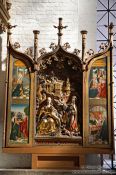 Travel photography:Display in St. Mary´s church (Marienkirche) in Lübeck, Germany