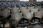 Travel photography:Rows of chairs in Lübeck´s St. Mary´s church (Marienkirche), Germany