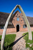 Travel photography:Whalebone entrance to an old Frisian house, Germany