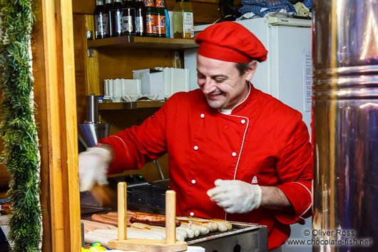 Selling saussages at the Gengenbach Christmas market