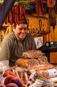 Travel photography:Selling cheese and saussages at the Gengenbach Christmas market, Germany