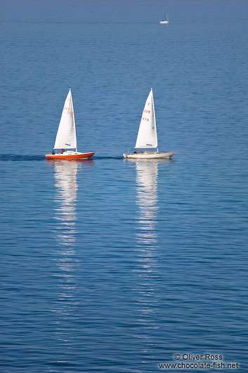 Sailing boats in the Baltic Sea near Bülk