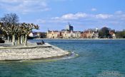 Travel photography:The Seestrasse in Constance (Konstanz) with part of the city park, Germany