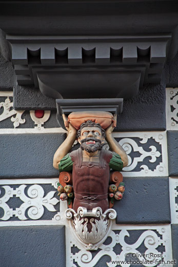 Facade detail on the Haus zum Stockfisch in Erfurt