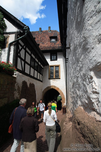 Narrow way to the gate of the Wartburg Castle