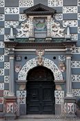 Travel photography:Door on the Haus zum Stockfisch in Erfurt, Germany