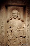 Travel photography:Stone Relief of Ludwig der Springer founder of the Wartburg Castle, Germany