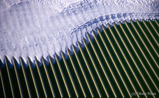 Snow pattern on roof