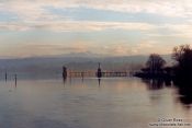Travel photography:Lake Constance (Bodensee) with the Alps in the background, Germany