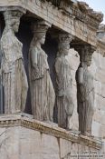 Travel photography:The Porch of the Caryatids on the Erechtheum on the Athens Akropolis, Greece