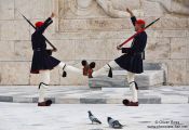 Travel photography:Guards at the Monument of the Unknown Soldier in Athens - Tsolias, Greece