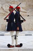 Travel photography:Guards at the Monument of the Unknown Soldier in Athens - Tsolias, Greece