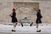 Travel photography:Guards at the Monument of the Unknown Soldier in Athens - Tsolias, Greece