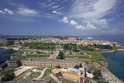 Panoramic view of Corfu from the Old Fortress