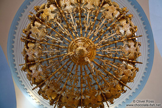 Chandelier inside a church near Rethymno