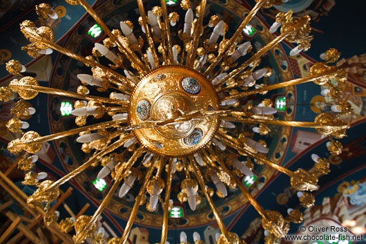 Chandelier inside the Garazo church