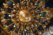 Travel photography:Chandelier inside the Garazo church, Grece