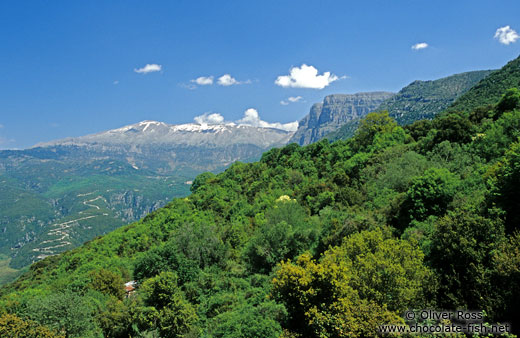 View of the Pindos mountain range near Papigko