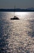 Travel photography:Sailing boat at sunset, Greece
