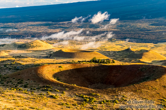 Craters on the slopes of Mauna Kea on Hawaii
