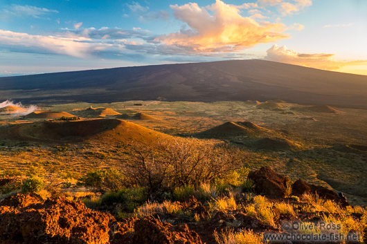 Craters on the slopes of Mauna Kea on Hawaii