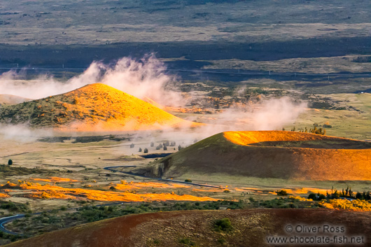 Craters on the slopes of Mauna Kea on Hawaii