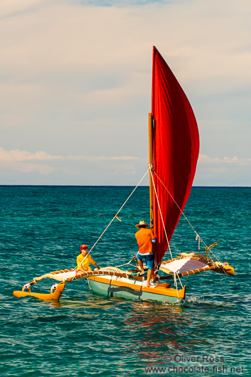 Outrigger sail boat on Hawaii