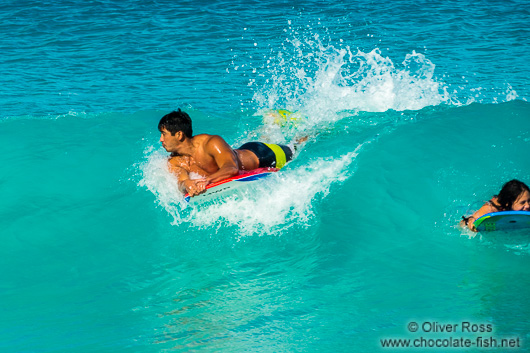 Body surfing on Hawaii