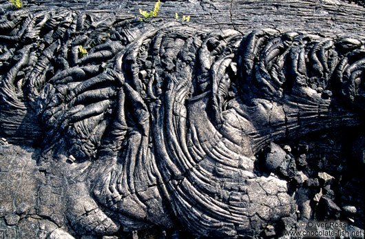 Cooled lava flow on Hawaii island