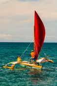Travel photography:Outrigger sail boat on Hawaii, USA