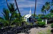 Travel photography:St. Peters Catholic Church at Kahaluu, Hawaii USA