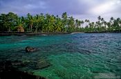 Travel photography:View of Pu`uhonua o Honaunau, Ntl. Historical Park, Hawaii USA