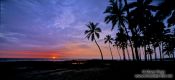 Travel photography:Panoramic view of a sunset at Pu`uhonua o Honaunau, Hawaii USA