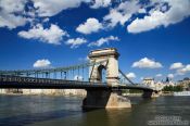 Travel photography:The Chain Bridge in Budapest over the Danube, Hungary
