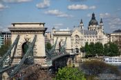 Travel photography:Panoramic view of the Chain Bridge in Budapest, Hungary