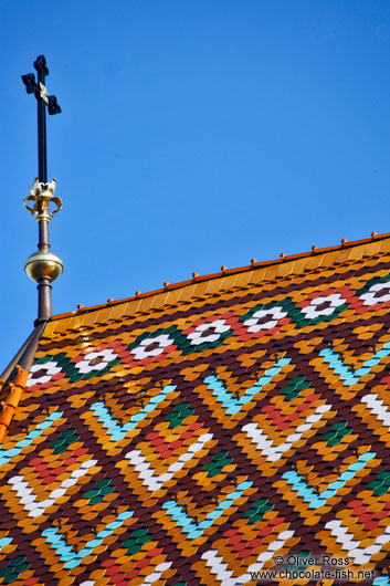 Roof detail of the Matthias Church in Budapest castle