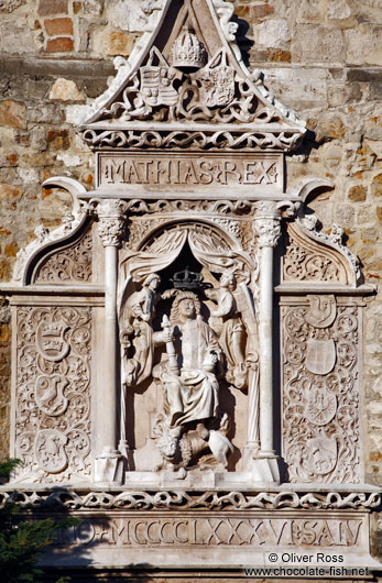 Sculpture of King Matthias in Budapest castle