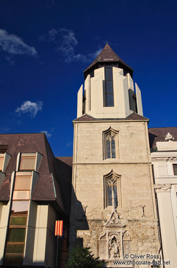 Mixed architecture belltower in Budapest castle