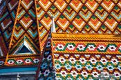 Travel photography:Roof tiles ontop of the Matthias Church in Budapest castle, Hungary