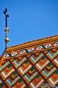 Travel photography:Roof detail of the Matthias Church in Budapest castle, Hungary