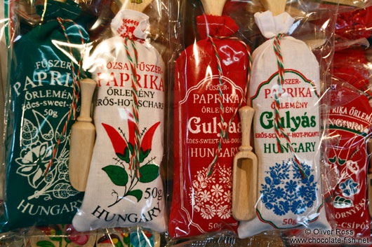 Hungarian spices at the  Budapest market 