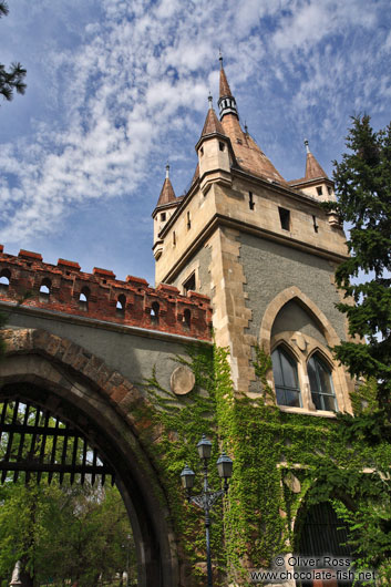 Tower and gate at Budapest Vajdahunyad castle