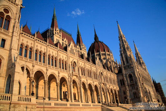 Budapest parliament at sunset 