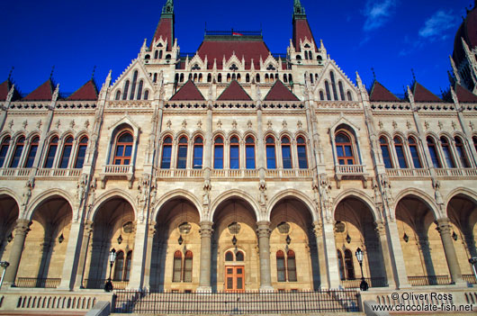 Budapest parliament at sunset 