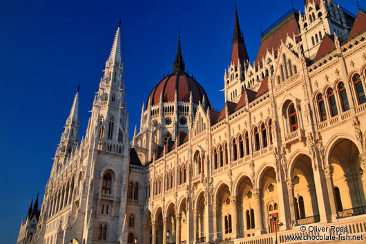 Budapest parliament at sunset